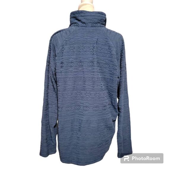 Eddie Bauer Women’s Fleece Aztec Blue Pattern Sweater1/4 Zip Size XL - Picture 3 of 6